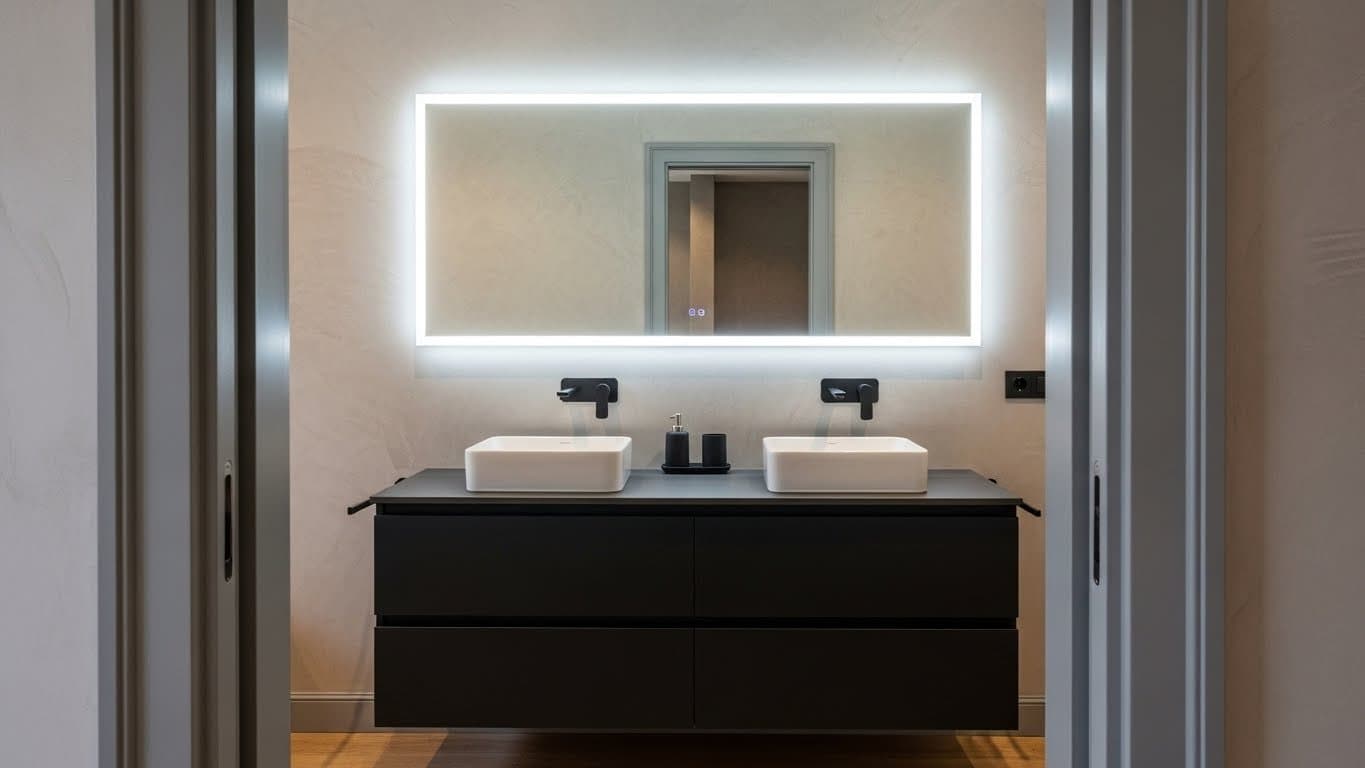 Baño reformado con ducha a ras de suelo