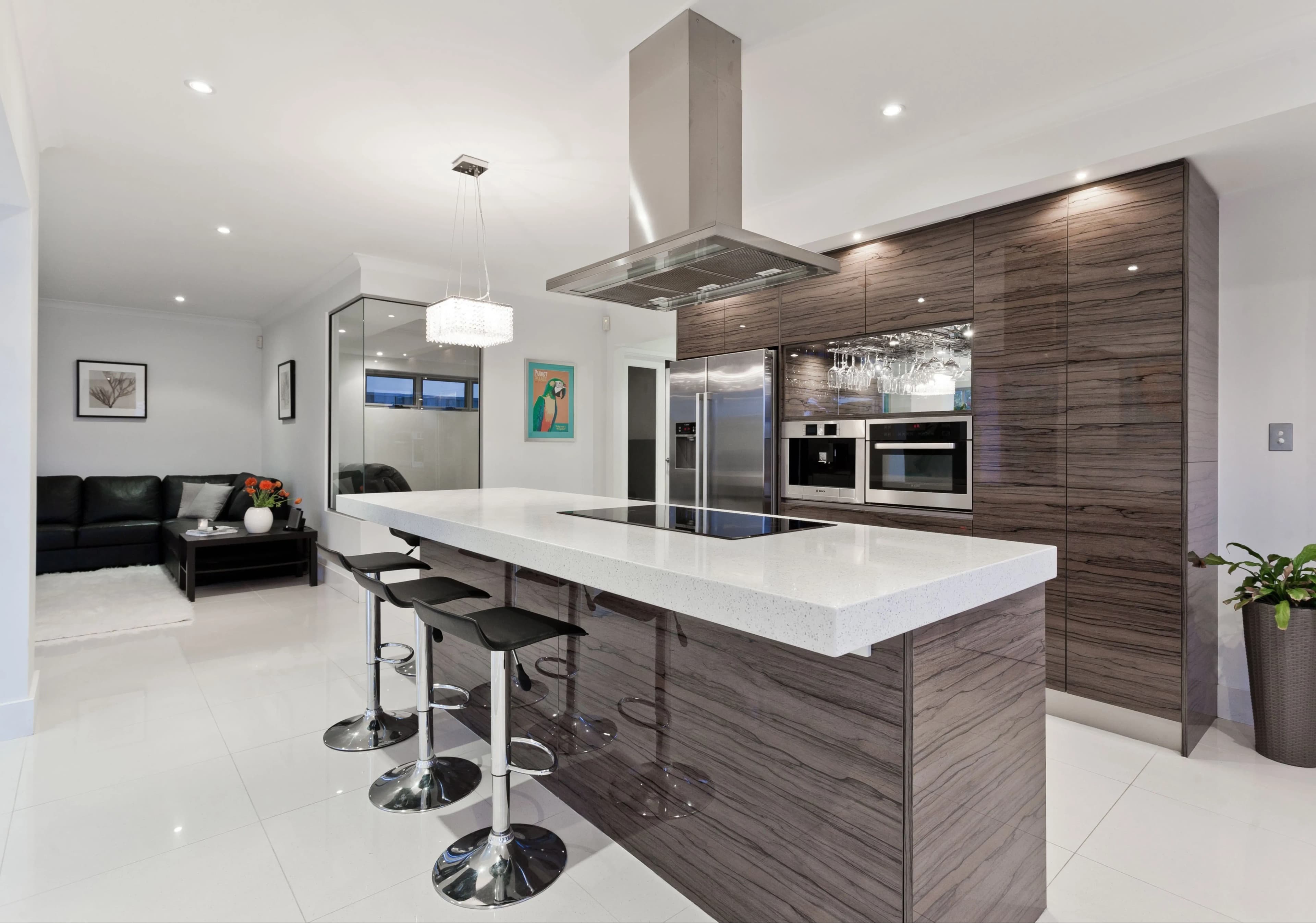 Cocina reformada con isla central