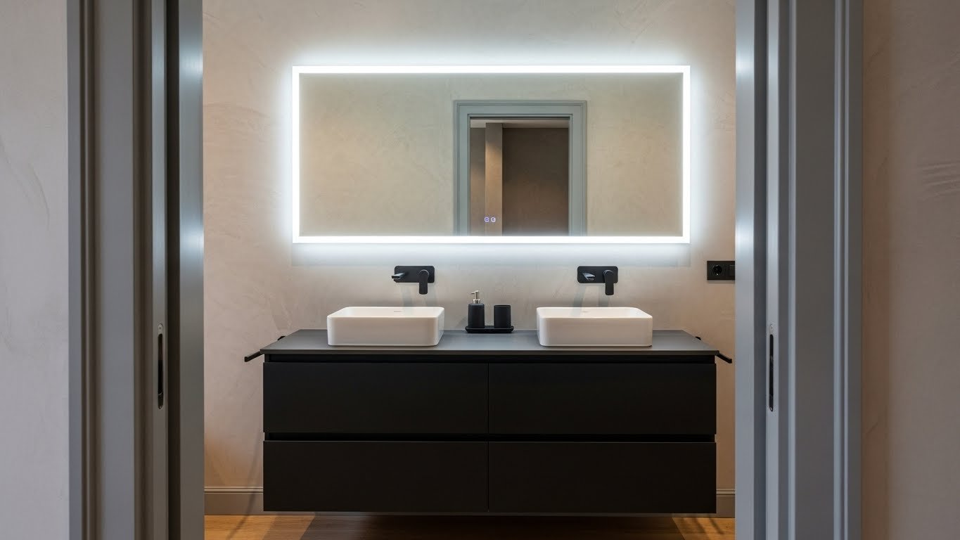 Baño reformado con ducha a ras de suelo