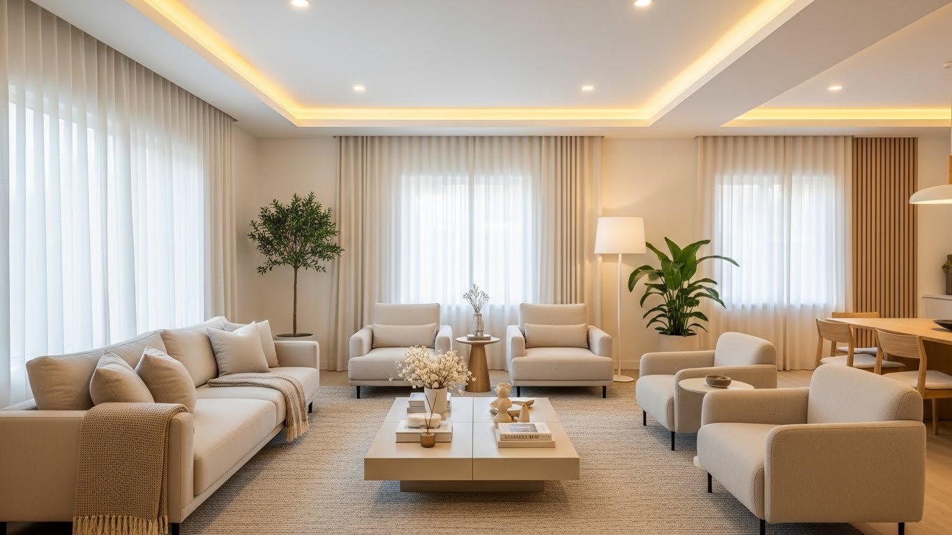Iluminación LED empotrada en salón